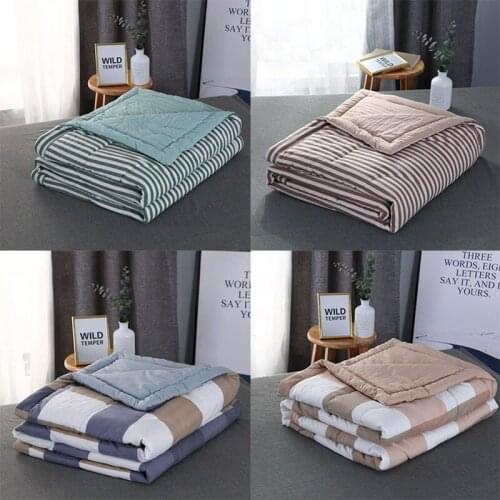 Washed Cotton Stripe Quilt Home Decor Bedding Soft Simple Modern Fashion Style Comforter Quilted Bedspread for Adult Teens Kids