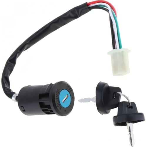 Universal 4 Wires 2 Ignition Keys Start Switch Door Lock Key Motorcycle Accessories fit for ATV Go Kart Scrambling Motorcycle