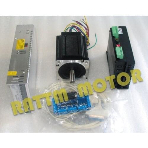 High-quality!! 1 Axis Nema34 CNC Stepper Motor 98mm/ 878oz-in /4A & Driver CW8060 6A/80VDC 256 Microstep CNC Controller kit