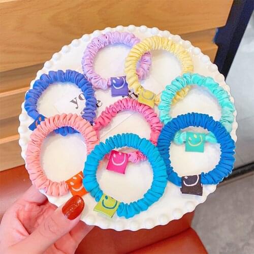 Woman Fashion Cute Smiling Face Scrunchies Hair Ties Girl Ponytail Holder Rubber Band Korean Elastic Hair Bands Hair Accessories