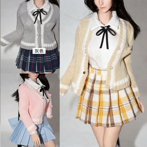 1/6 Girl School Uniform Jacket Sweater Coat Clothes Fit 12'' PH TBL JO Doll