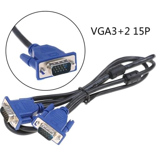 1pcs 1.5M Computer Monitor VGA To VGA Cable With HDB15 Male To HDB15 Male Connector For PC TV Adapter Converter