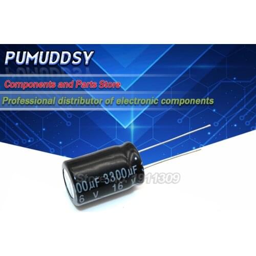 10PCS Higt quality 16V3300UF 13X25MM 3300UF 16V 13*25 Electrolytic capacitor