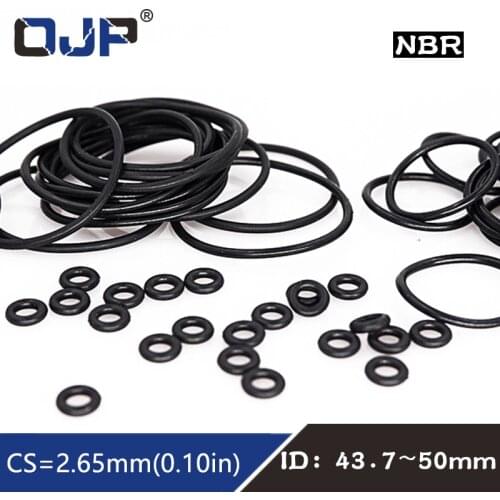 20PCS/lot Rubber Ring NBR Sealing O-Ring 2.65mm Thickness ID43.7/45/46.2/47.5/48.7/50mm Nitrile O Ring Seal Gasket Rings Washer
