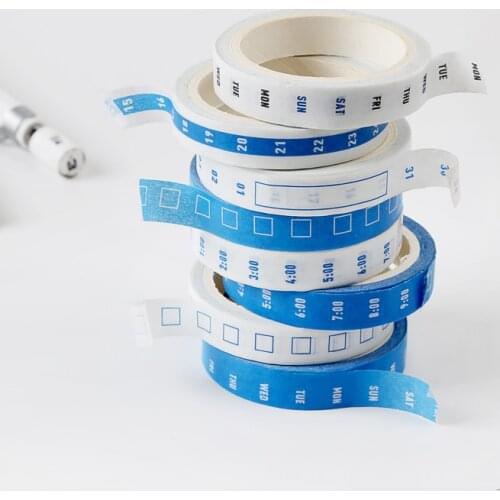 4 pcs Date Weekly Time plan Bullet Journal Washi Tape Adhesive Tape DIY Scrapbooking Sticker Label Japanese Record Masking tape