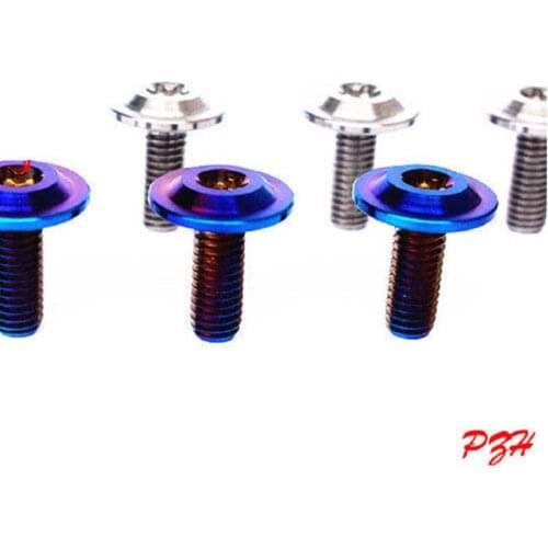 4pcs M6 x 10/16/20/30mm Titanium Dished Head Plum Bolts Screws For Motorcycle
