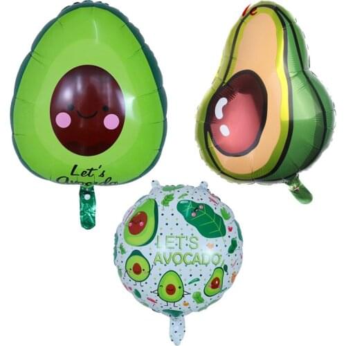 50pcs Avocado Balloons Foil Globos Birthday Party Decorations Adult Fruit Party Decor Lets Avocado Party Supplies Children Ball
