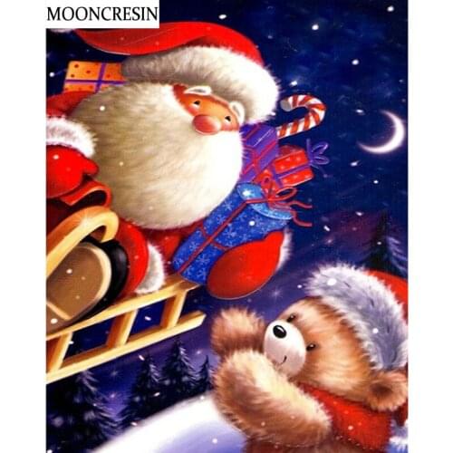 5D Diamond Painting Full Drill Santa Claus Cross Stitch Diy Diamond Embroidery People Mosaic Of Rhinestone Christmas Home Decor