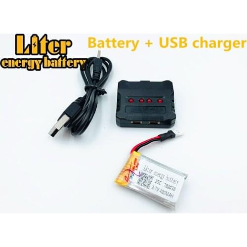 3.7V 400mAh Battery For 702030 Helicopter Mini Aircraft Spare Parts Air Vehicle Backup Battery Helicopter Accessories + charger