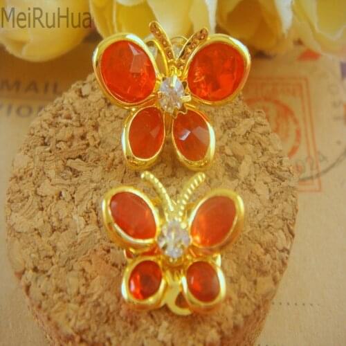 5 pieces Butterfly Copper clad acrylic Headgear accessories Slice Charms Setting Jewelry Accessory DIY Components Findings