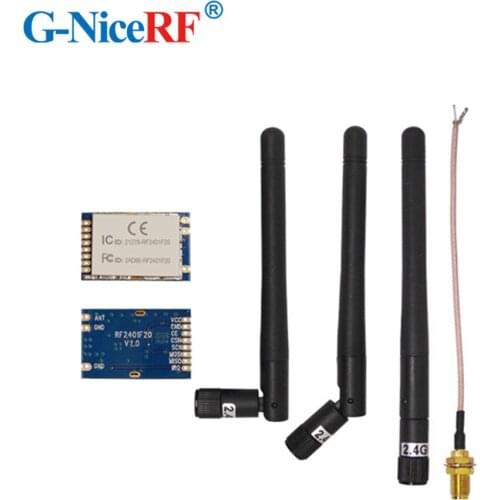 Free Shipping-8PCS/PC RF2401F20 20dBm 2.4G Wireless RF Module +8PCS Rubber Antenna