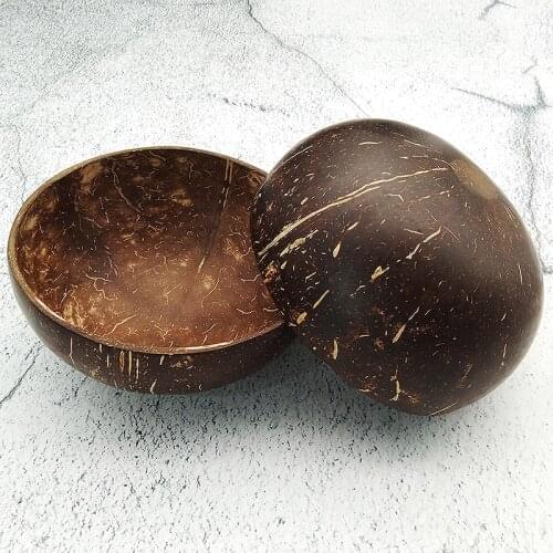 Coconut bowl coconut fork coconut spoon fruit salad rice bowl soup bowl Eating tools odorless Creative goods Safety hot sale