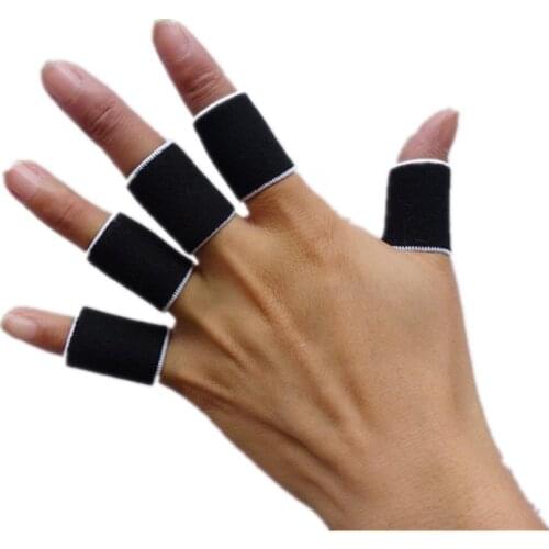 10 pcs Elastic Finger Sleeves Sports Safety Guard Support for Basketball Volleyball Badminton Gym Fitness Thumb Brace Protector