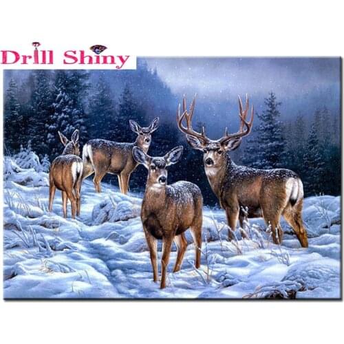 Year 3D Diamond Painting Cross Stitch Pattern 5D Diamond Embroidery deer Mosaic Resin Full Drill Home Decor DIY Painting