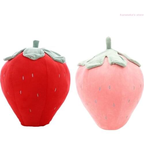 HX6D 10 inch Cartoon Plush Strawberry Pillow Cute Fruit Stuffed Doll Sofa Cushion Toy