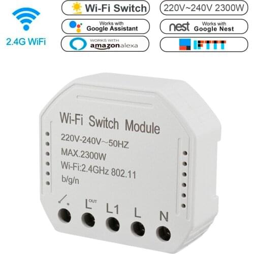 Wifi Smart Switch Module 220-240V 2300W Controller Timer Light Switch Voice Control Work With IFTTT Alexa Google App Smart Life