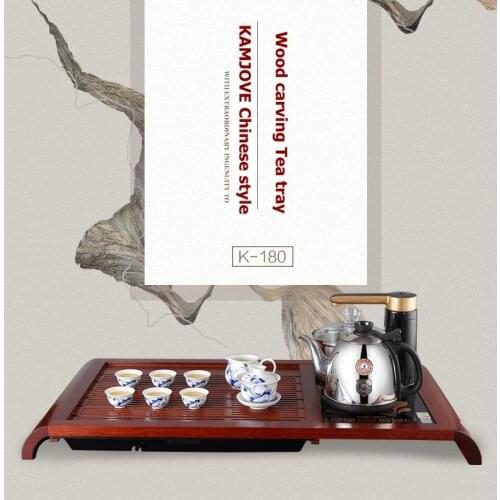 KAMJOVE K-180 ancient plants wood tea tray Wood carving make tea machine intelligent tea art stove whole tea set