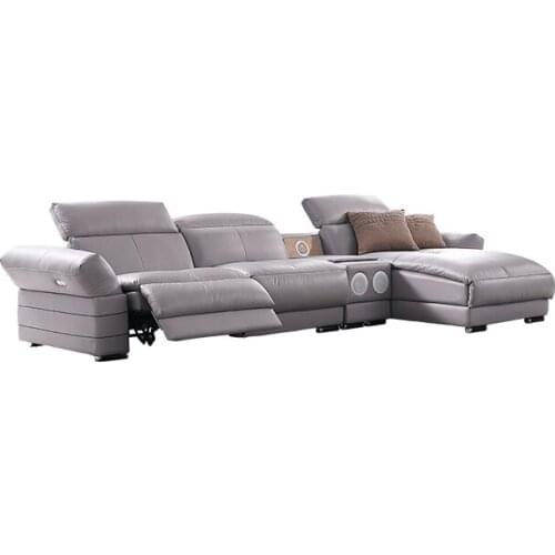 Living Room Sofa set real genuine leather sofas salon couch electric recliner L sofa cama speaker air cleaner puff asiento mueb