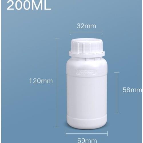 20Pcs 200ML Round refillable bottle with cover for Chemical liquid ink Leakproof container Empty Fluorinated bottles