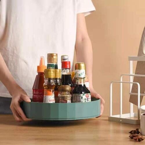 Kitchen Multifunctional Rotating Shelf Condiment Rotating Storage Box Living Room Desktop Cosmetic Organizer