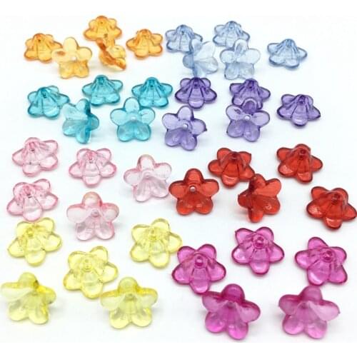 Meideheng Flowers Shape Beads Acrylic Transparent DIY Beads For Jewelry Making Handmade Crafts Accessories 12mm 160pcs/bag
