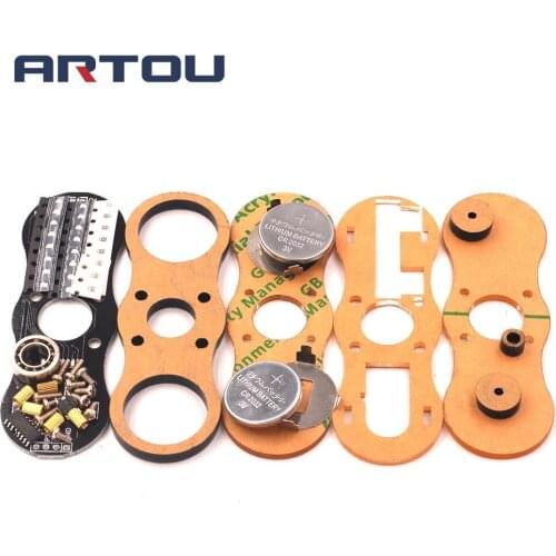 Electronic DIY Production Kit LED Fingertip Gyro C51 Single-chip Welding Practice Training Water Light Parts（no battery