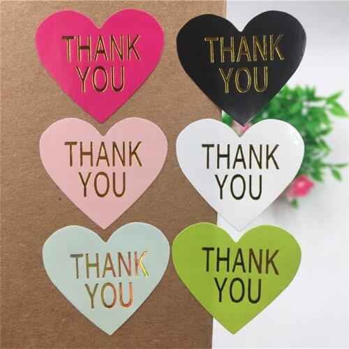 Handmade Paper Sticker Labels Self-Adhesive for Jewelry Box Weeding Candy Festival Gifts Packing Thank You Seal Stickers 500Pcs