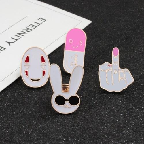 New Fashion Brooch Animal Badge Rabbit Sheep Deer And Cartoon Mask Enamel Pins Clothing Button Pin Accessories Men Women Jewelry