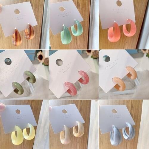 2021 New Round acrylic color Earrings Love Charm Resin Dangle Ear Blue INS Jewelry Accessories Jewelry Party Wedding Brincos