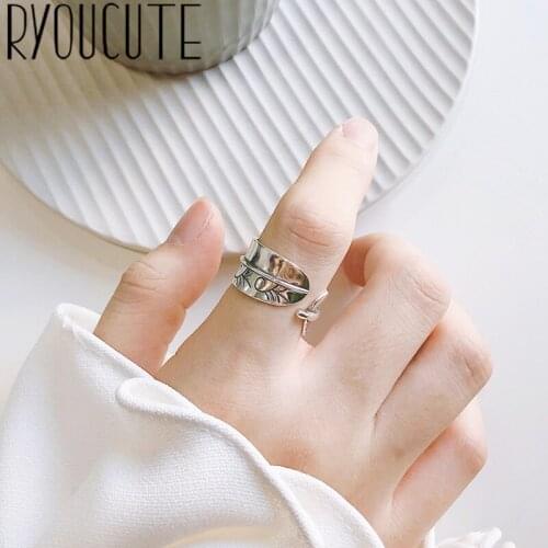 New Arrival Silver Color Big Leaf Rings For Women Ladies Adjustable Rings Vintage Jewelry
