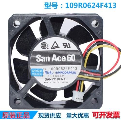 Original 109R0624F413 6025 6cm 0.05A 24V double ball inverter power supply fan chassis fan