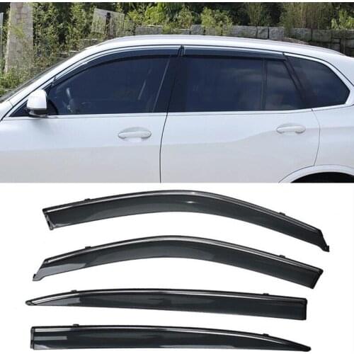 For 4PCS New BMW X5 Sun Window Visor Deflectors Rain Shield Sun Guard Trim Strip 2018 2019 2020 Window Visor X5 Accessories