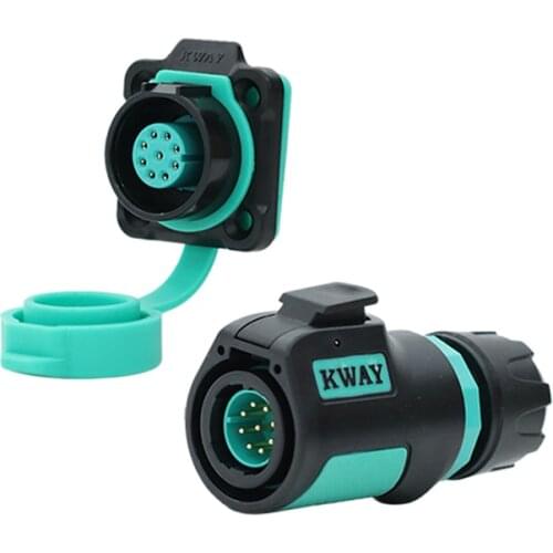 K16 Plastic M16 9 Pin Industrial Solar Electronic Security Equipment IP68 Connector Waterproof 9Pin Cable Wire/Penal Plug Socket