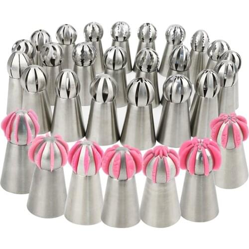 21 Style Russian Piping Tips Stainless Steel Russia Pastry Tube Food Grade Russian Nozzle Converters Baking Tools FM1691