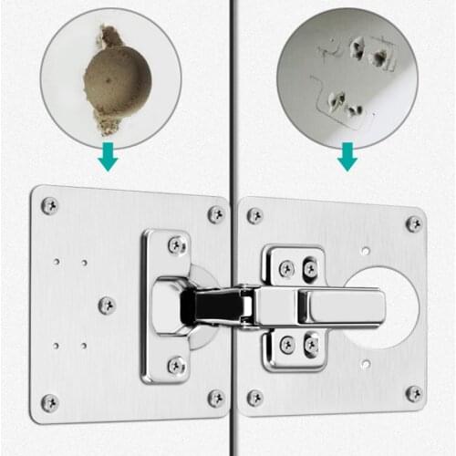 Hinge Repair Plate With Screws Stainless Kitchen Steel Furniture Cupboard Cabinet Table Bed Hardware Mountin Tools Fixed Bracket