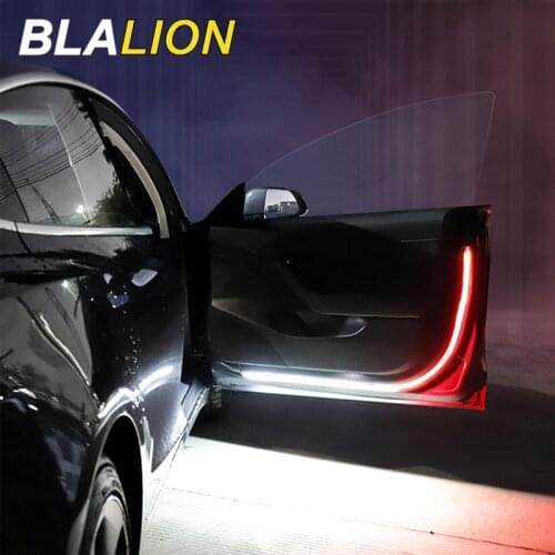 Car Door Opening Warning Lights Welcome Lights Strip Red and White Strobe Flashing Anti Rear-end Collision Safety Lamp Universal