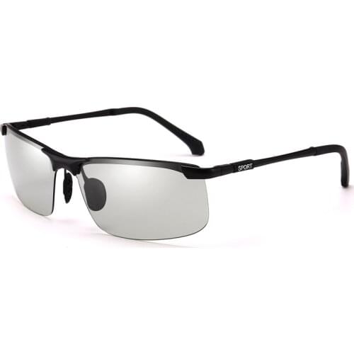 Hilbalm photochromic polarized sunglasses man driving male chameleon color change day sunglasses driver night vision