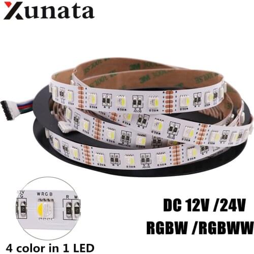 DC 12V 24V RGBW RGBWW LED Strip 4 Colors in 1 Led IP21 5050 SMD 60Leds/m Flexible Tape LED Strip Light 5m/Roll
