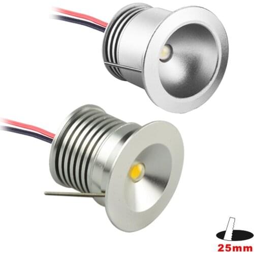 LED Downlight Recessed Spot Light 1W 12V LED Ceiling Downlight Dimmable Spot Light IP65 25MM Cut Hole Spotlight