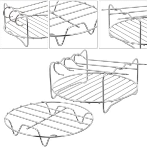 1 Set/2pcs Air Fryer Steaming Rack Grill Rack Household Cooking Rack for Kitchen