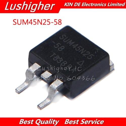 10pcs SUM45N25-58 TO263 SUM45N25 TO-263 45N25