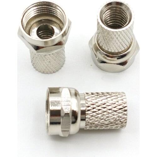 100PCS BRASS RG59 TWIST ON F-TYPE COAXIAL CABLE CONNECTOR PLUG