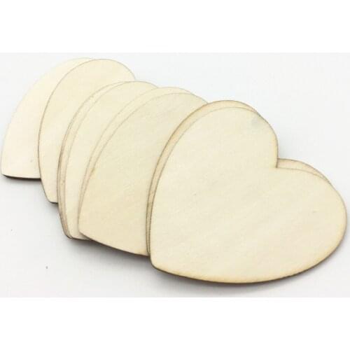 20pcs 70mm Natural Plain Unfinished Large Heart Wood Embellishments Wedding Crafts Toppers Chips Scrapbooking