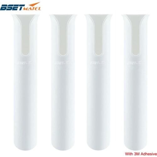 4PCS 3M Adhesive White ABS Plastic Rod Holders Fishing Rod Spinning Durable Pole Tube Mount With NO Hole Bracket Socket Rack