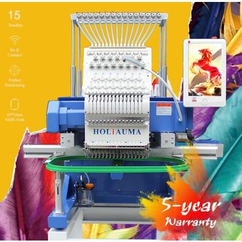High speed economic 1 head 15 colors computer sewing embroidery machine price for flat shirt hat embroidery machine