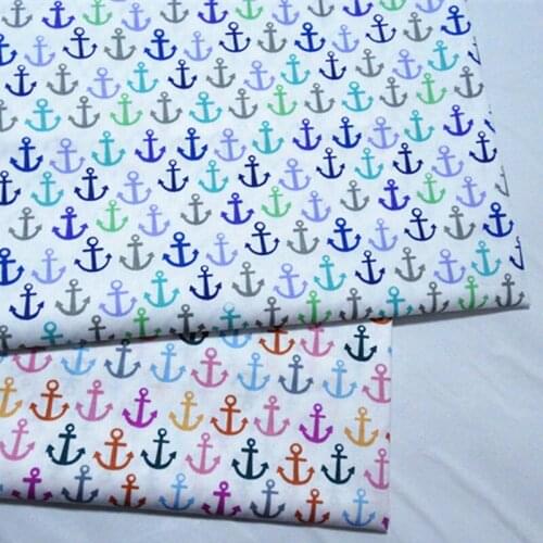 50x40cm Graceful All Over Colorful Anchor Printed Cotton Fabric Bundle DIY sewing Fabric