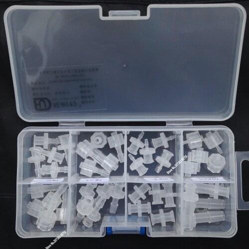 Free shipping assortment Luer Tapered Fitting (polyprop) Luer Lock Syringe fitting Connectors 40pcs in a plastic box