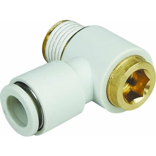 Freeshipping Single End Socket inside Hexagon Brass Socket Connector with Male threadPneumatic component for PU hose/ Nylon hose