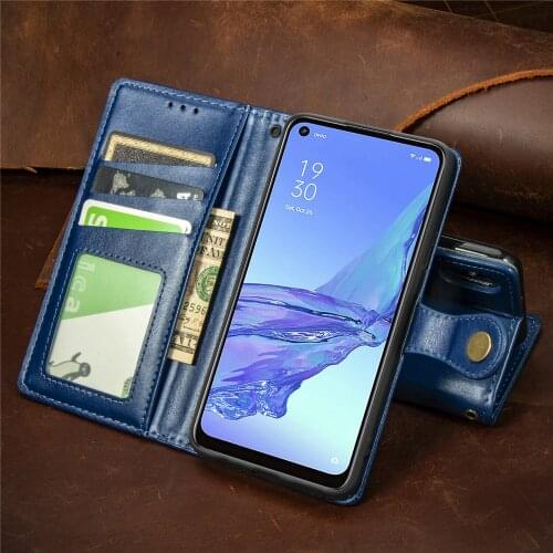 For OPPO A53 2020 Cover Wallet PU Leather Phone Bag Case Simple Card Holders Shell Free Shipping