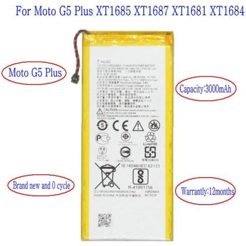 Ciszean 1x 3000mAh HG40 Replacement battery For Motorola Moto G5 Plus XT1685 XT1687 XT1681 XT1684 Batteries